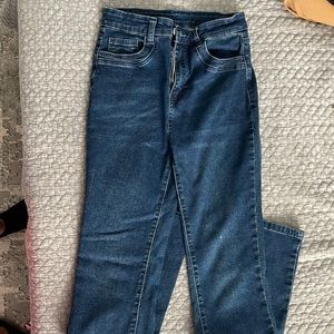 High wasted flare bottom jeans